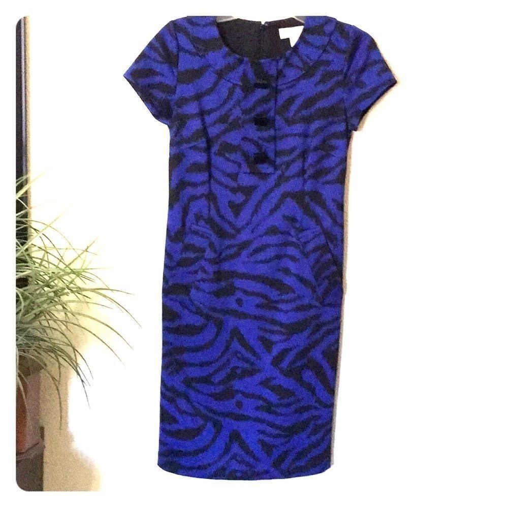 NWOT Micheal Kors Blue & Black Gold Dress 2